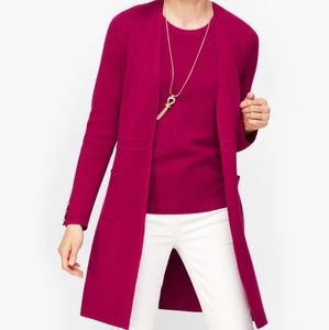 Talbots Woodland Berry Open front long sweater